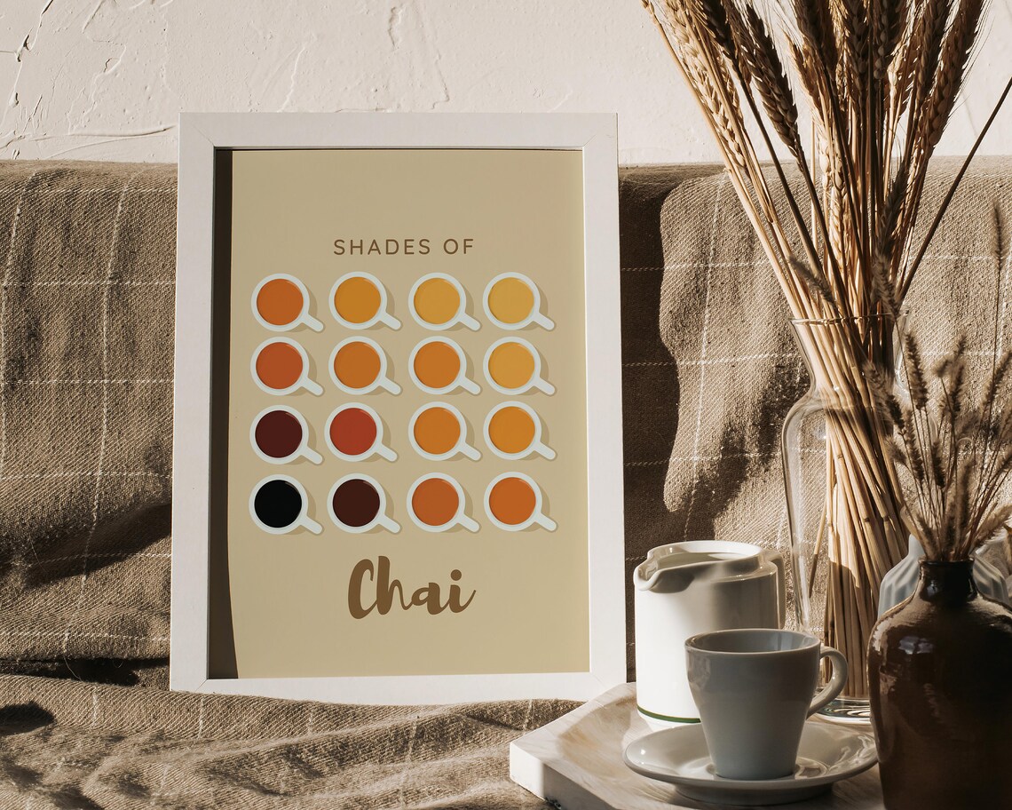 Shades Of Chai Desi Art, Indian Kitchen Wall Art - Image 3