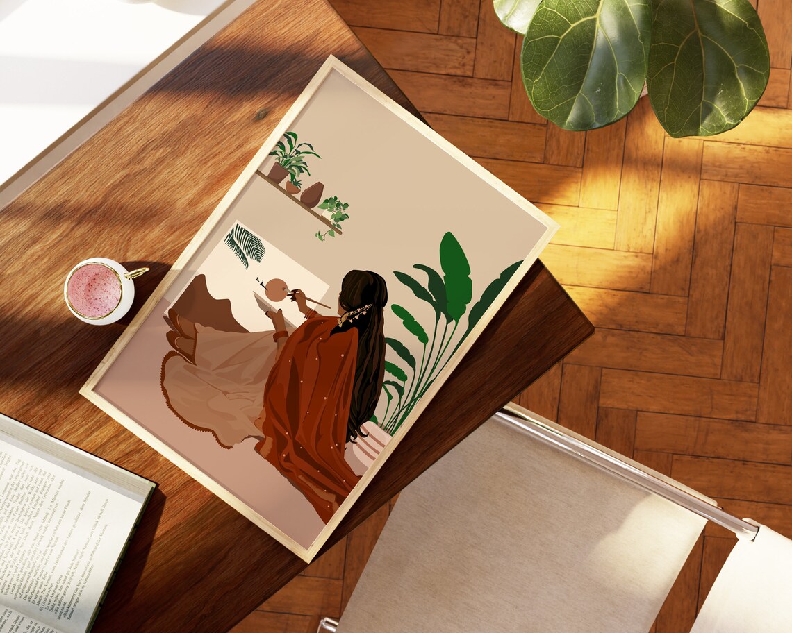 Desi Art Indian Wall Art, South Asian Woman - Image 4