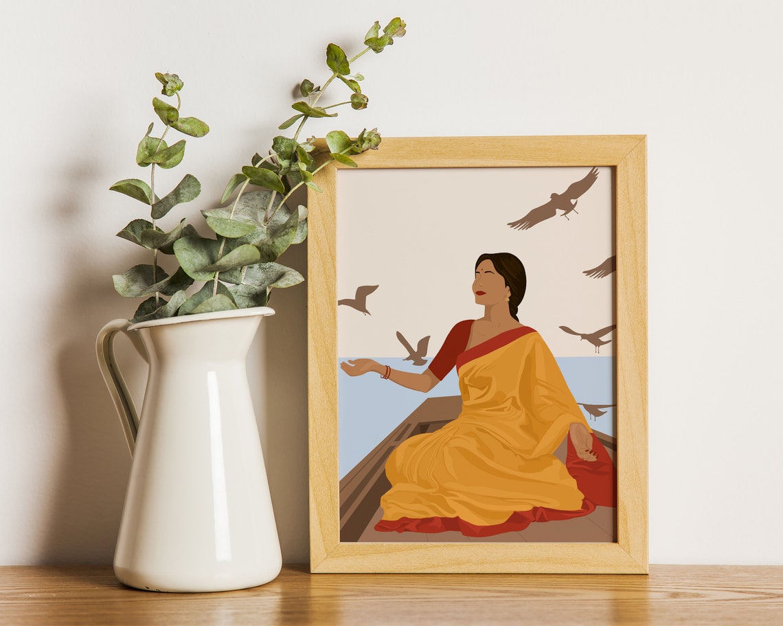 Indian Woman In Saree - Modern Art - Image 2