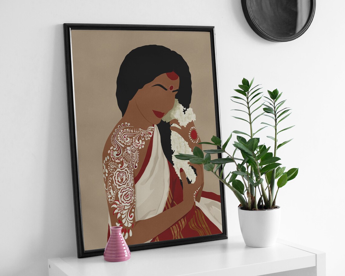 Bengali Woman Art, Kolkata Wall Art Print - Image 3