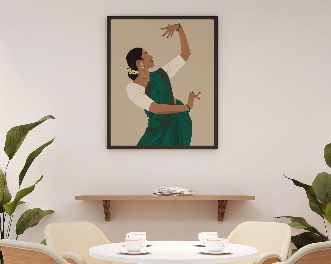 Bharatanatyam Indian Dancer Art Print, South Asian Portrait - Image 3
