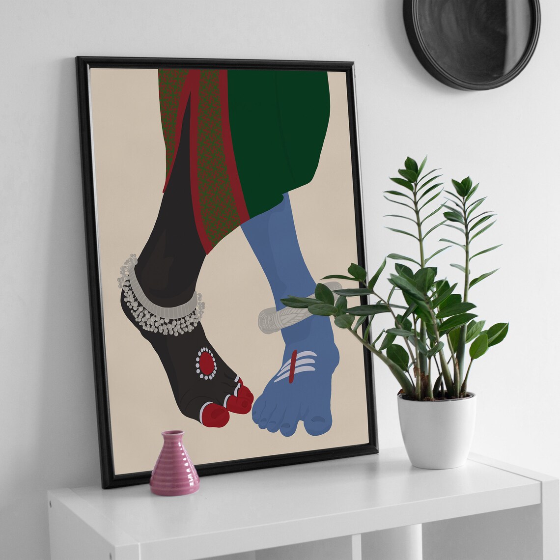 Kali And Shiva Dancing Feet Art Print, Hindu Decor - Image 4
