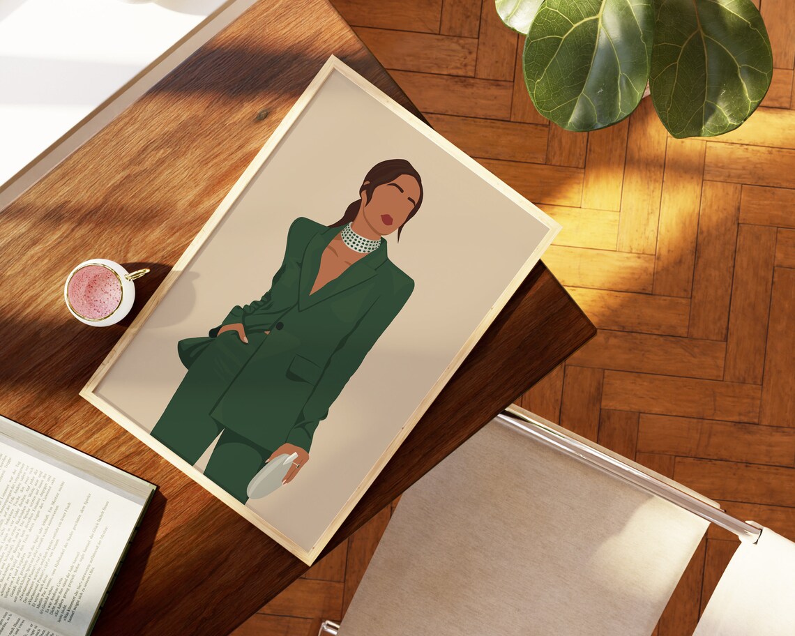 Desi Art Indian Woman In Suit, Wall Art Print - Image 4
