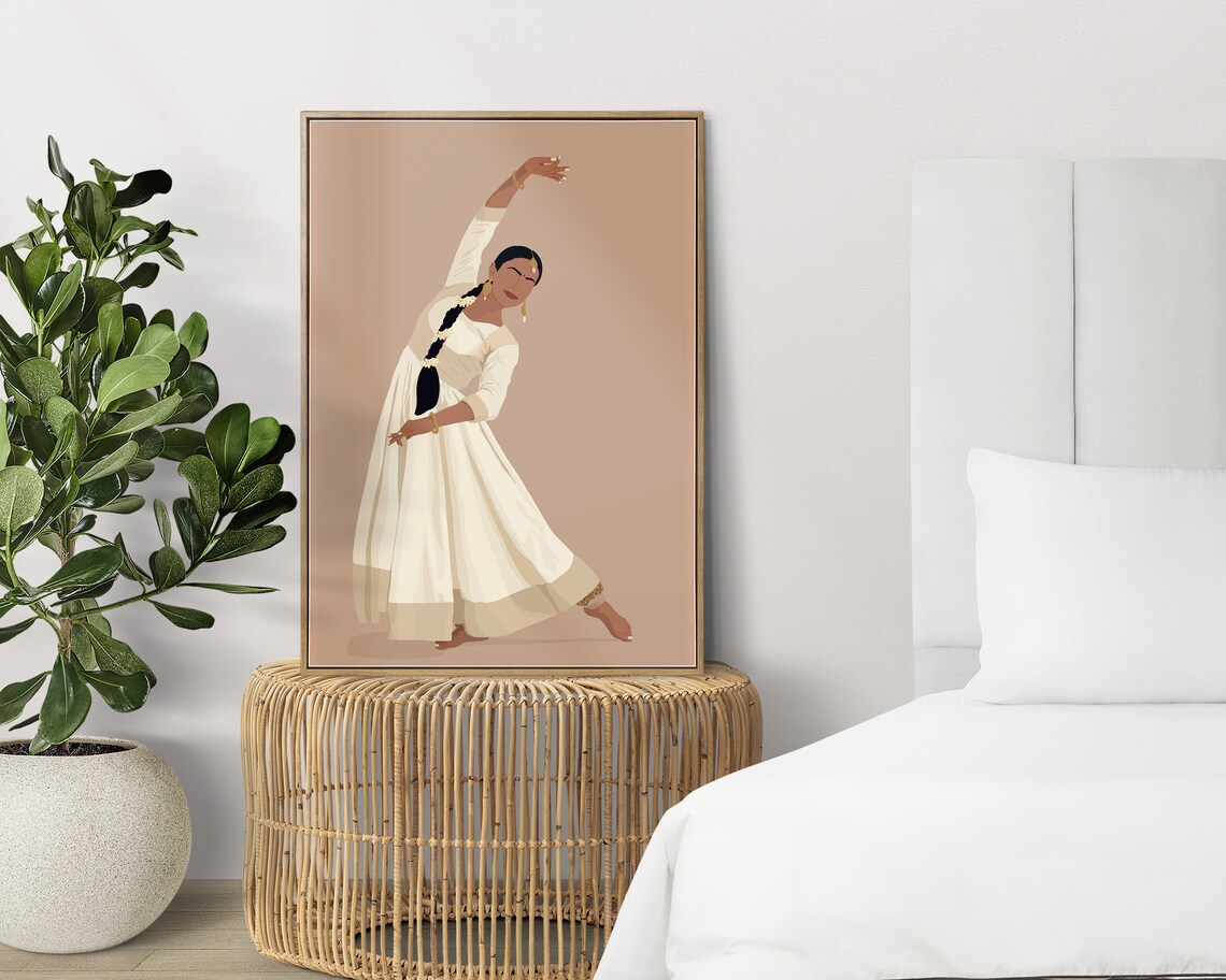 Kathak Dancer Indian Art Print, South Asian Woman - Image 3