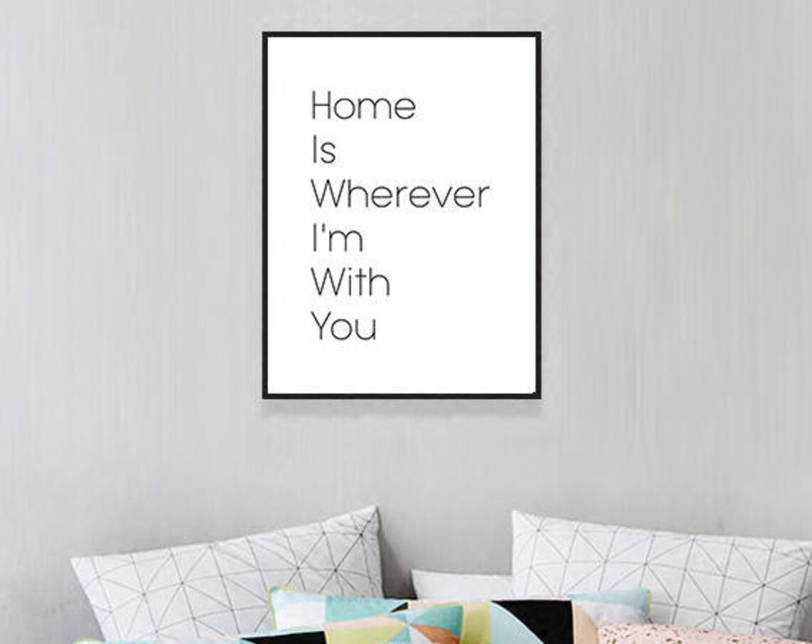 Home Is Wherever I Am With You Romantic Family Quote Gift Poster - Image 2