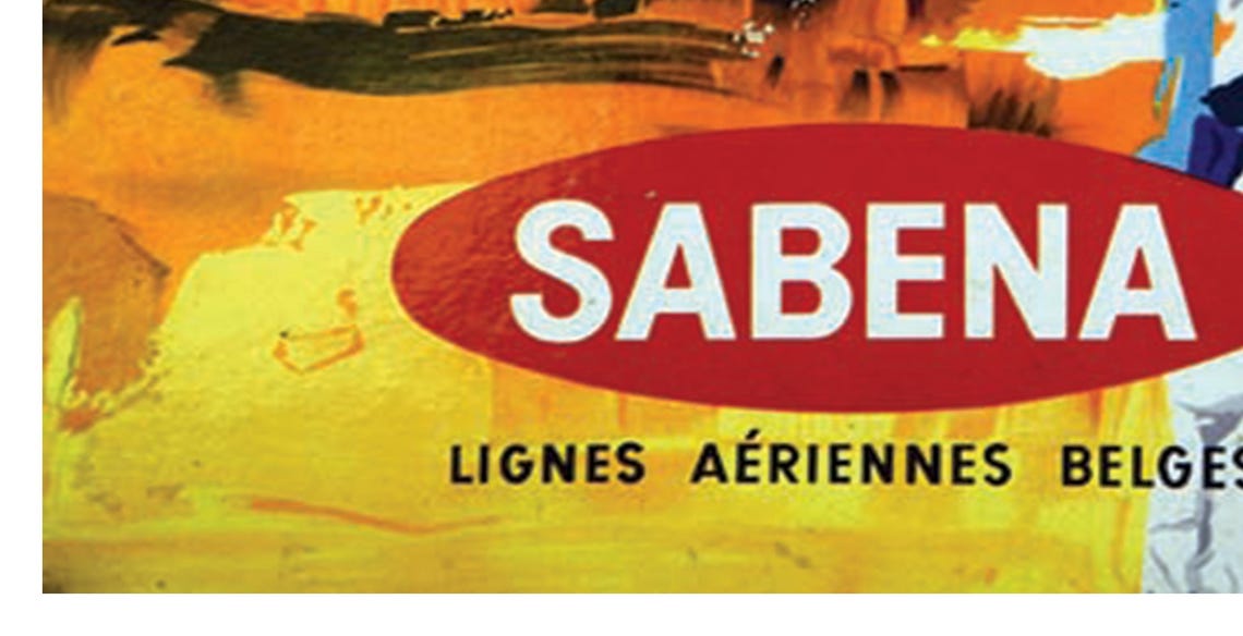Le Maroc Sabena Belgian Airlines Vintage Morocco Travel Poster - Image 2