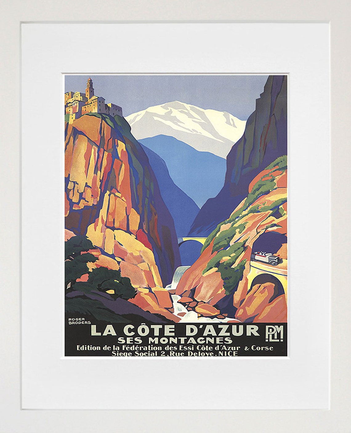 La Cote d Azur Ses Montagnes Vintage French Riviera Travel Poster