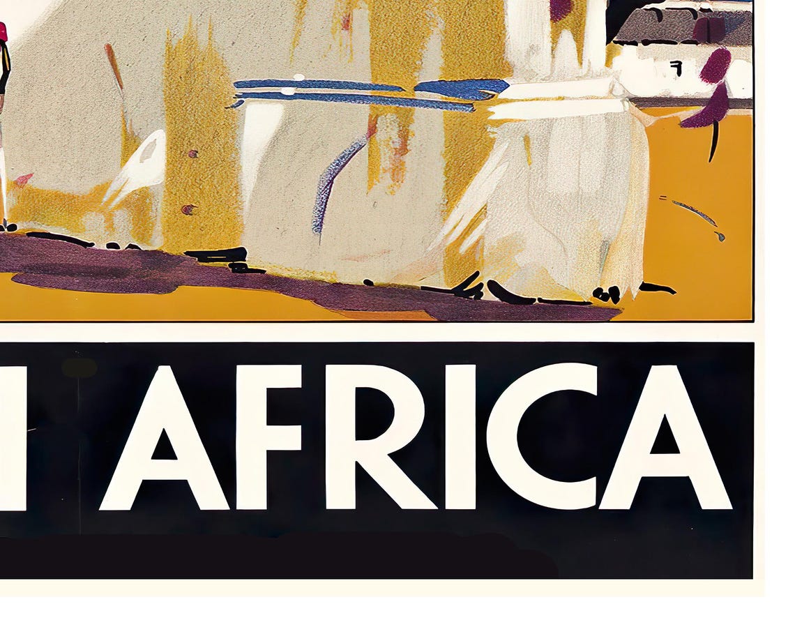 South Africa Cape Dutch Gabled Archway Vintage Travel Poster - Image 2