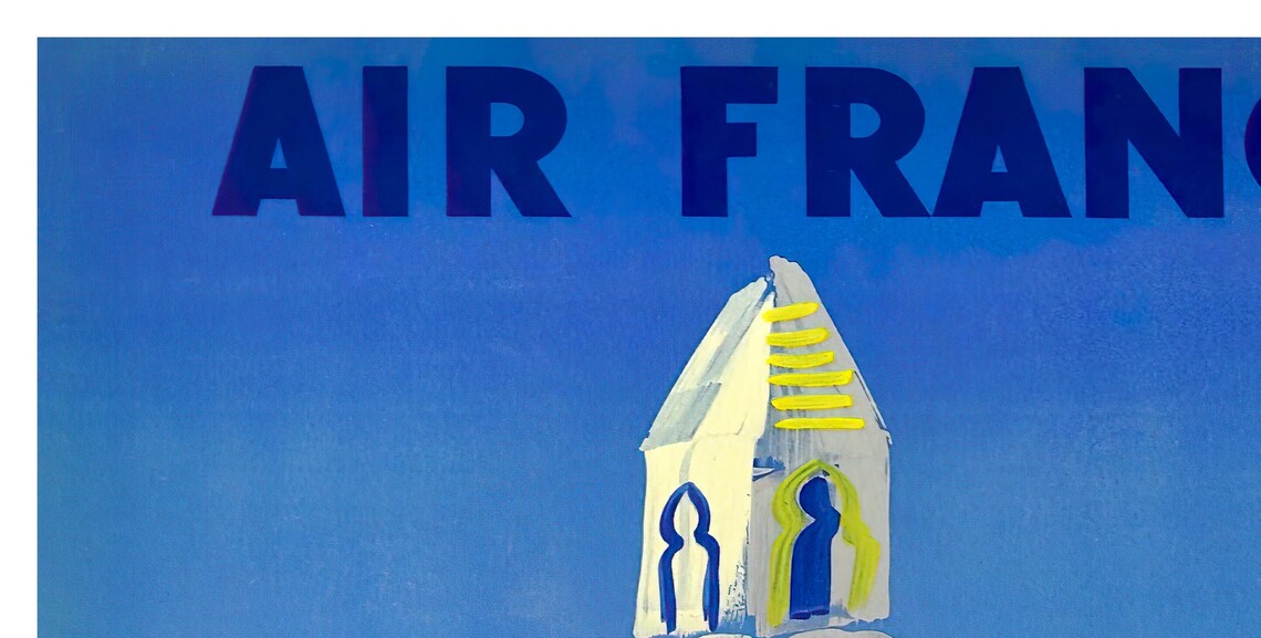 Air France Africa White Mosque Minaret Vintage Travel Poster Art - Image 2