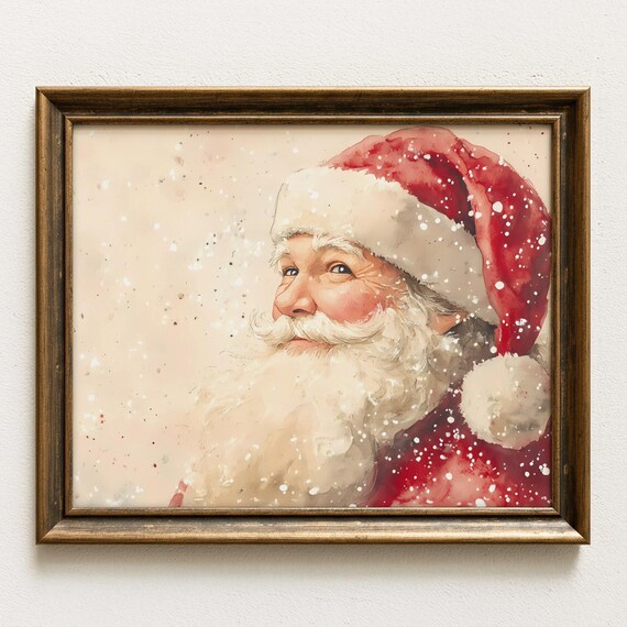 Vintage Santa Claus Christmas Holiday Decor Art Print