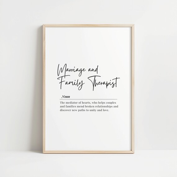 Marriage and Family Therapist Noun Definition Appreciation Poster
