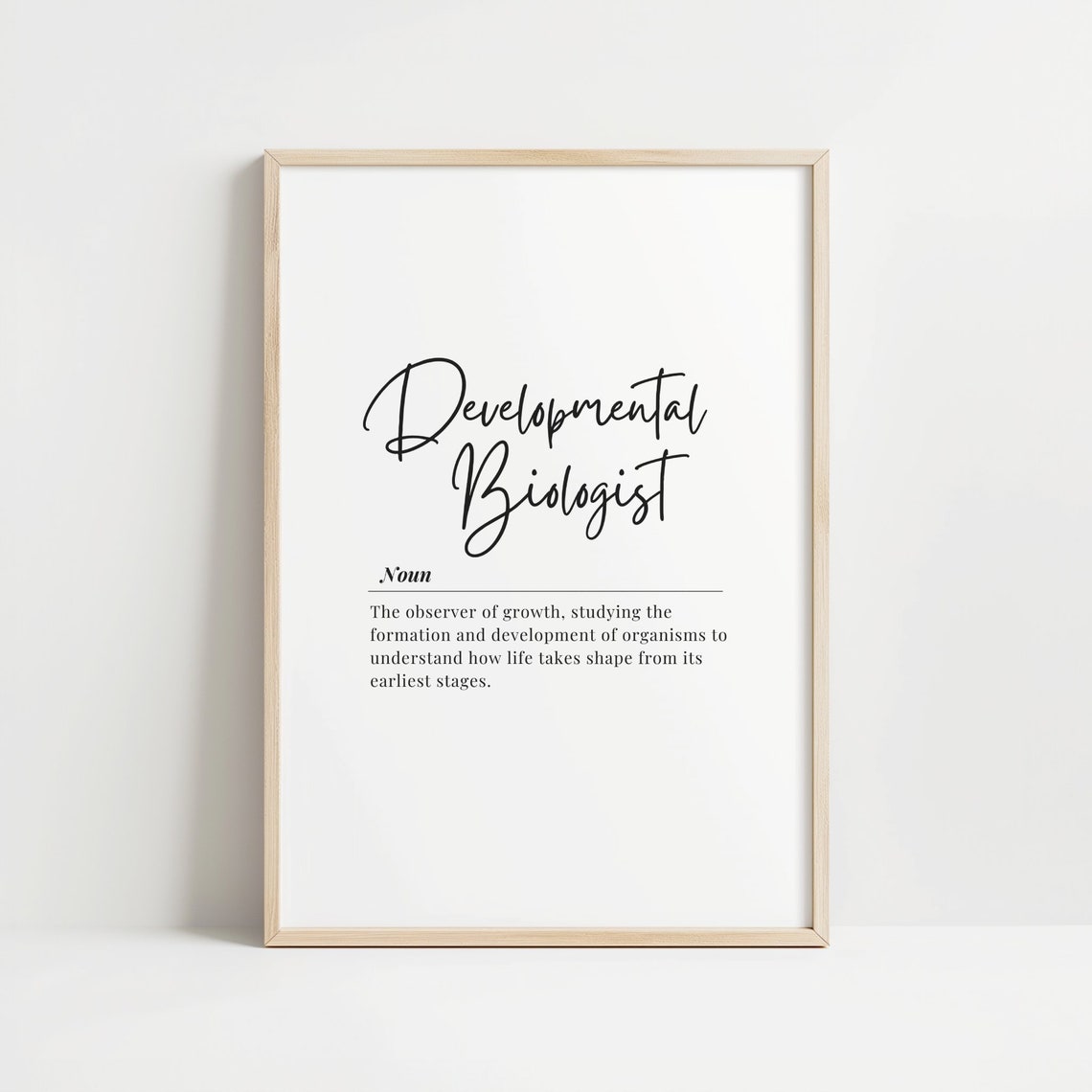 Developmental Biologist Definition Poster Science Office Wall Decor