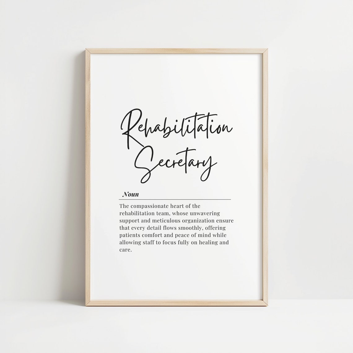 Rehabilitation Secretary Noun Definition Appreciation Office Poster