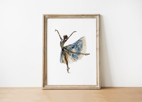 Ballet Dancer Watercolor Art Print Ballerina Dance Home Decor Wall Dancing Girl Illustration