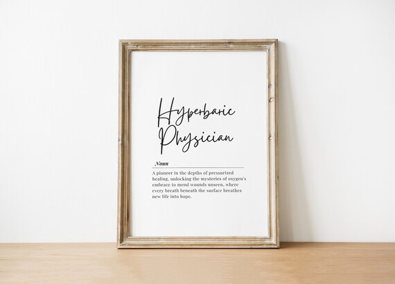 Hyperbaric Physician Definition Medical Healer Appreciation Poster