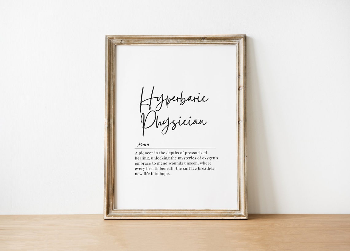 Hyperbaric Physician Definition Medical Healer Appreciation Poster
