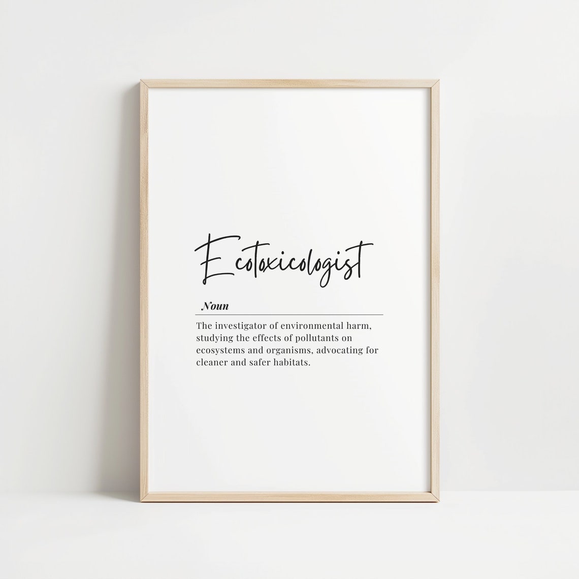 Ecotoxicologist Definition Noun Typography Office Wall Poster