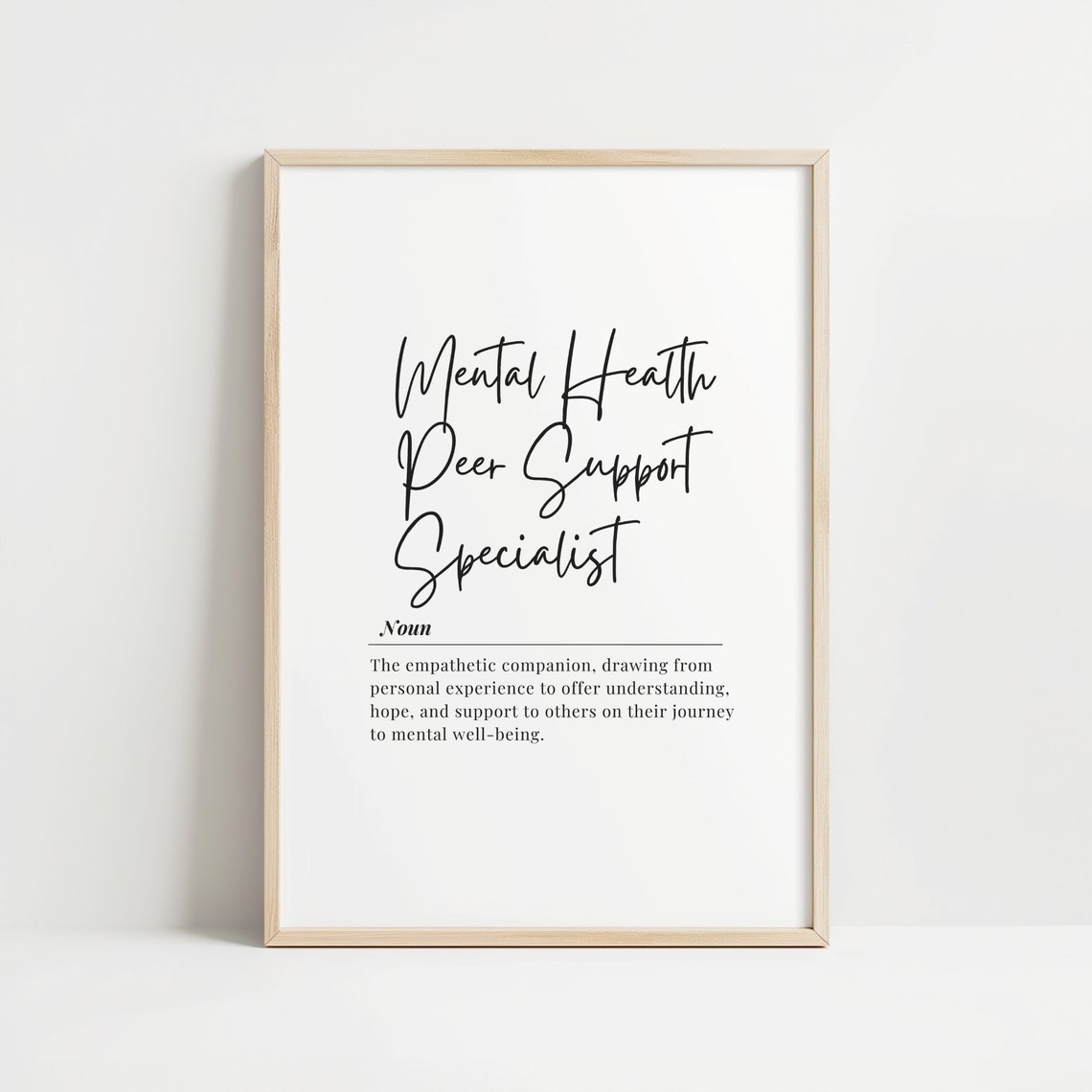 Mental Health Peer Support Specialist Definition Poster Gift