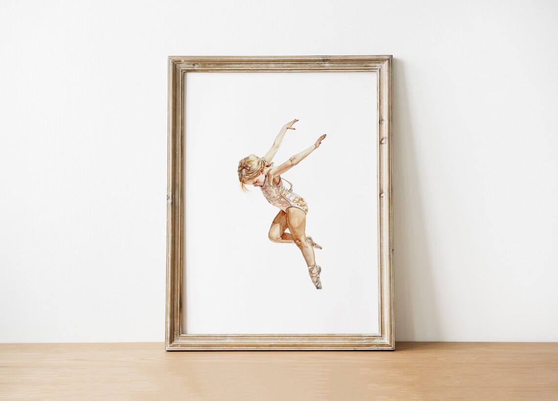 Blond Hair Gymnast Girl Poster Watercolor