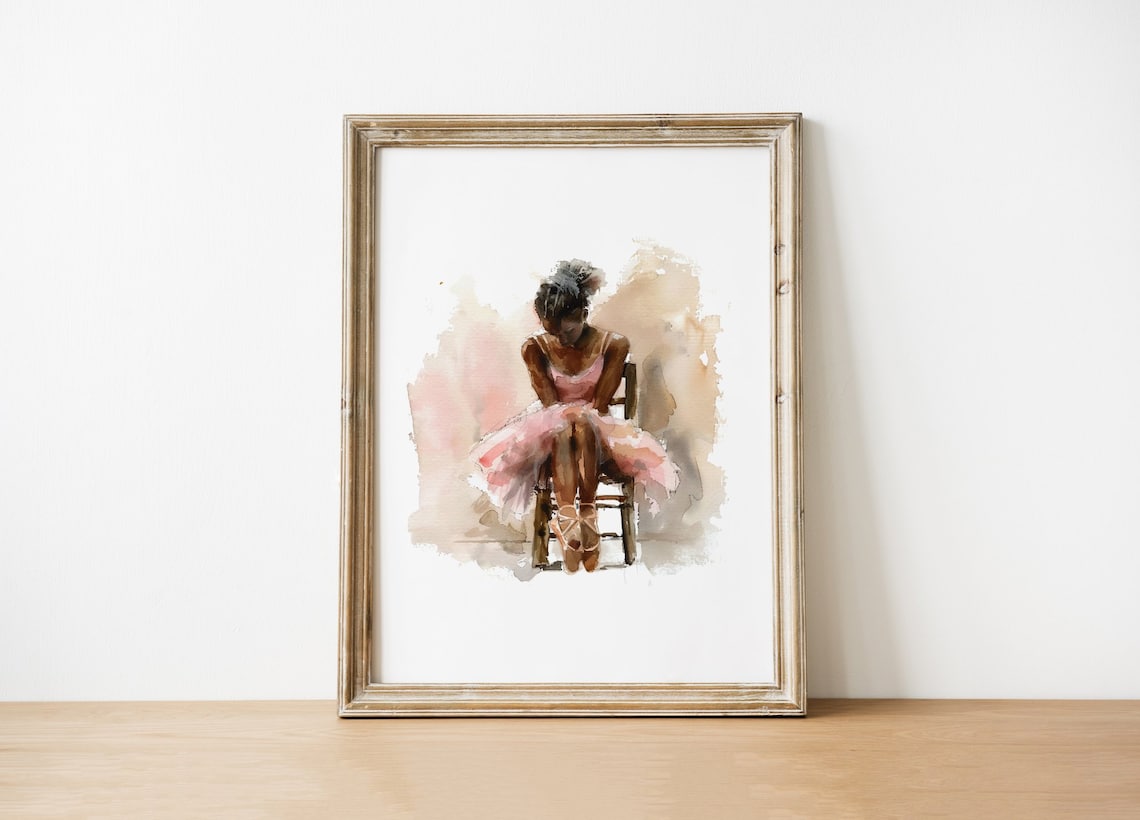 Ballet Dancer Art Print Watercolor Ballerina Illustration Home Decor