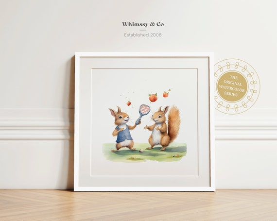 Nursery Decor Animal Sports Badbington Baby Boy Tennis