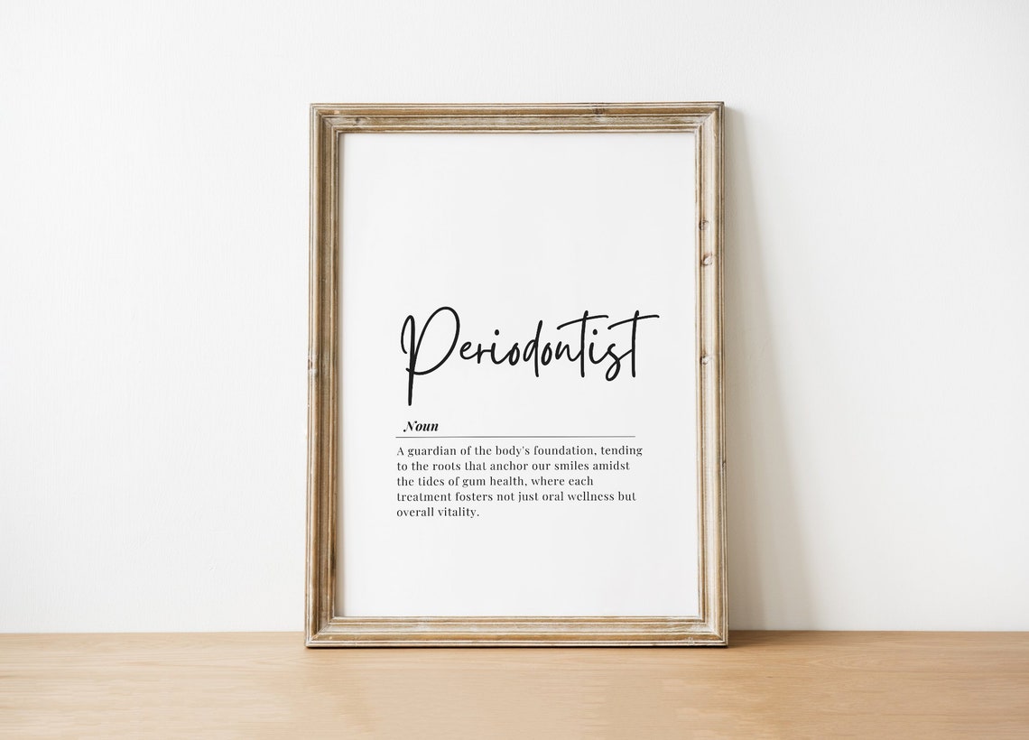 Periodontist Noun Definition Dentist Gift Dictionary Art Poster