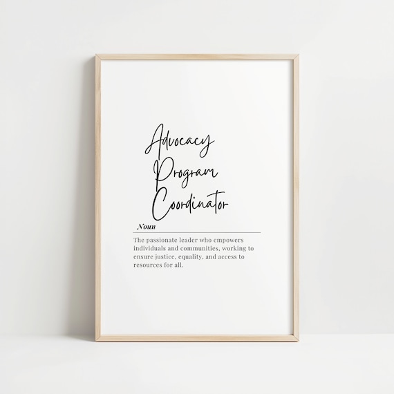 Advocacy Program Coordinator Noun Definition Appreciation Poster