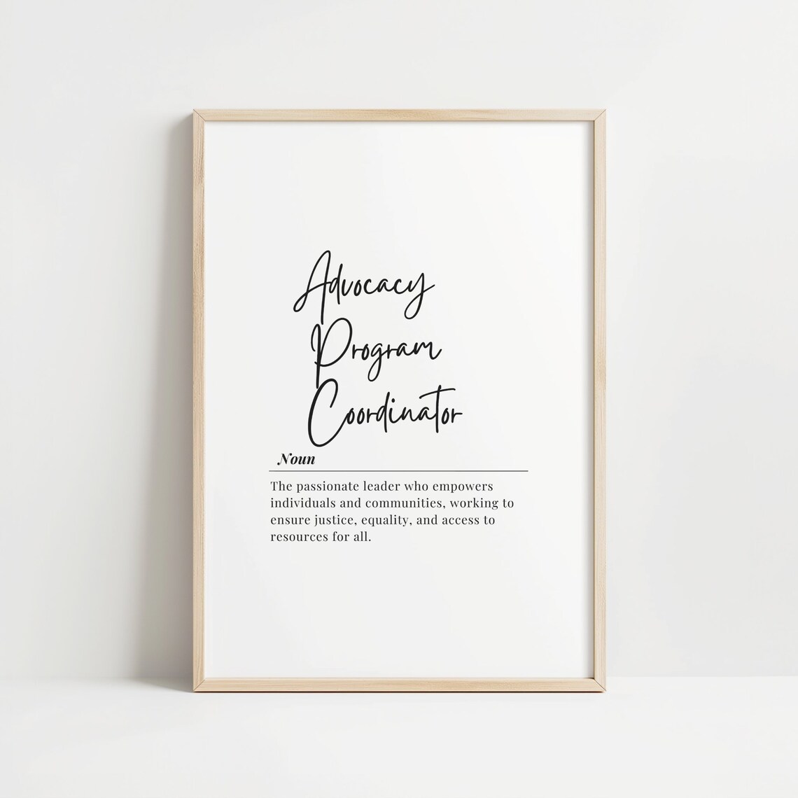 Advocacy Program Coordinator Art Print Office Decor Inspirational Wall Leadership Role Gift Instant