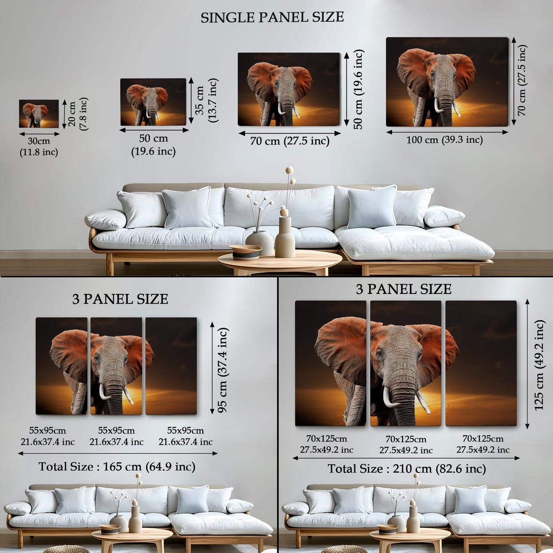 Majestic African Elephant Sunset Dramatic Safari Wildlife Photo Poster - Image 4