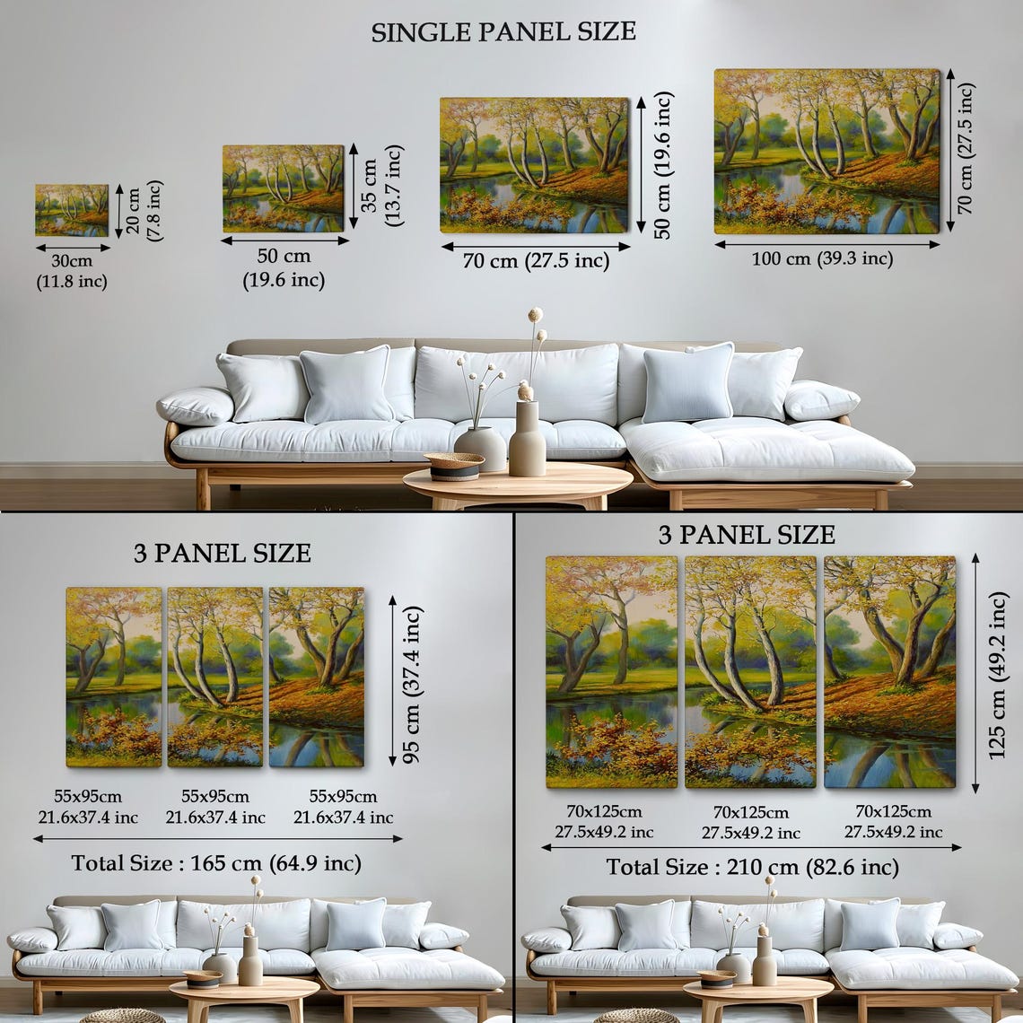 River View Oil Painting Style Decorative Wall Art Landscape Wall Table Nature Wall Decor Nature Decor - Image 4