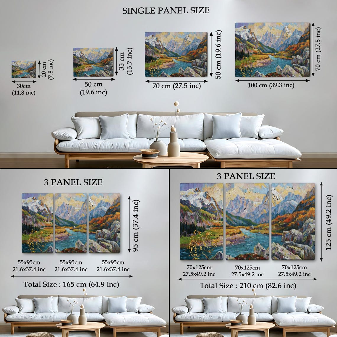 Caucasus Mountains View Oil Painting Style Decorative Wall Art Nature Wall Decor Nature Print Nature Decor - Image 4