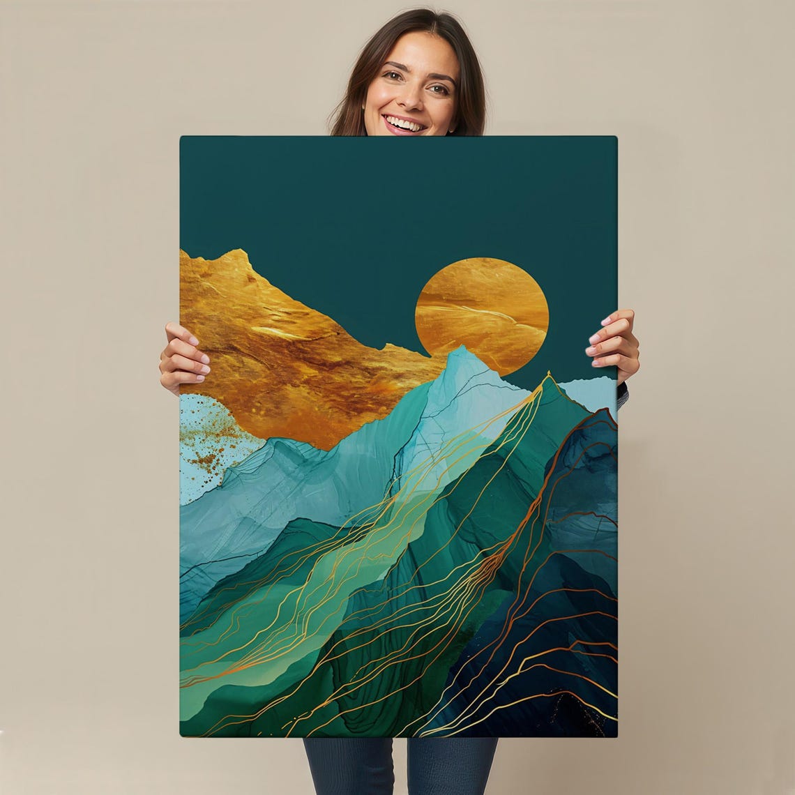 Sunset Above The Mountains Painting Nature Wall Decor Nature Print Nature Art Nature Wall Decor - Image 4
