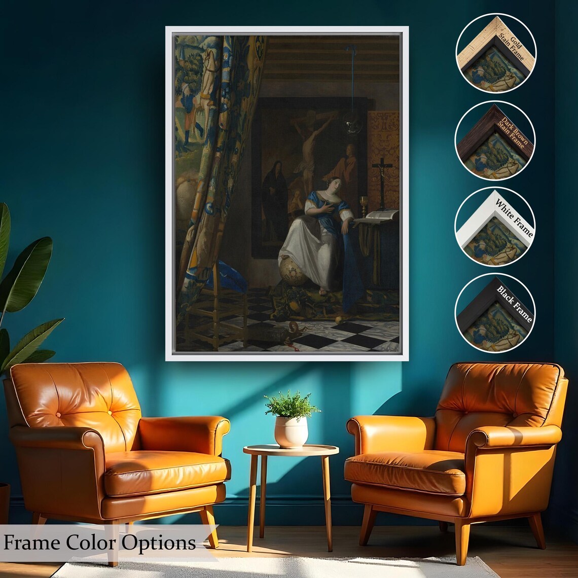 Johannes Vermeer Allegory Of Faith Classic Dutch Masterpiece Art Print - Image 2