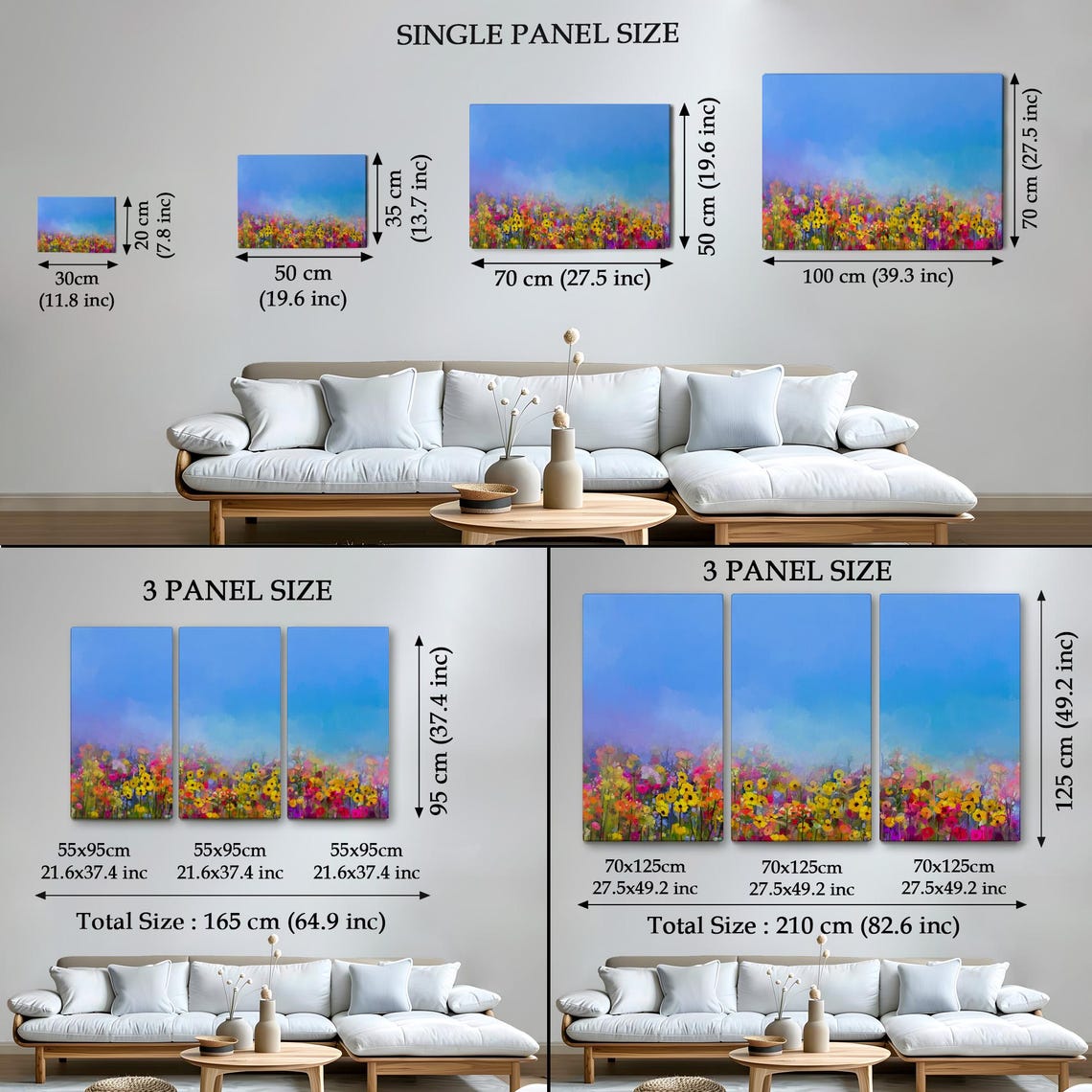 Wildflower Meadow Blue Sky Impressionist Floral Nature Art Poster - Image 4