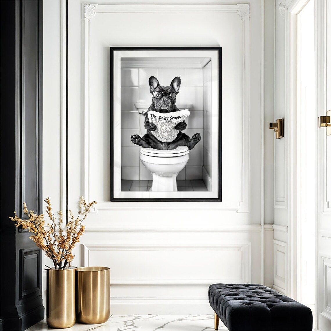 French Bulldog Toilet Print, Funny Bathroom Decor - Image 4