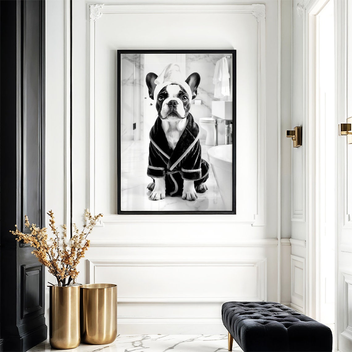 French Bulldog Wall Art Frenchie Poster Funny Bathroom Decor French Bulldog Print Frenchie Toilet Print Dog Gift - Image 4
