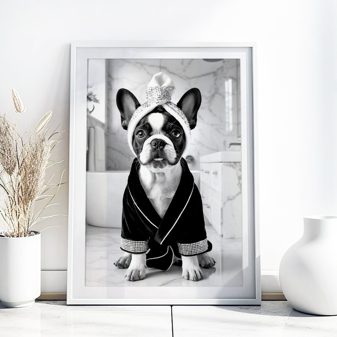 French Bulldog Funny Bathroom Decor, Poster - Image 4