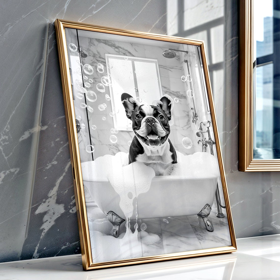 French Bulldog Wall Art Frenchie Poster Funny Bathroom Decor French Bulldog Print Frenchie Toilet Print Dog Gift - Image 2