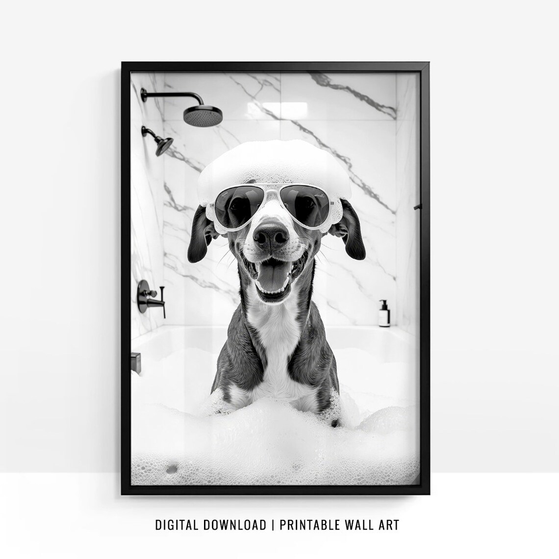 Greyhound Toilet Print, Funny Bathroom Decor