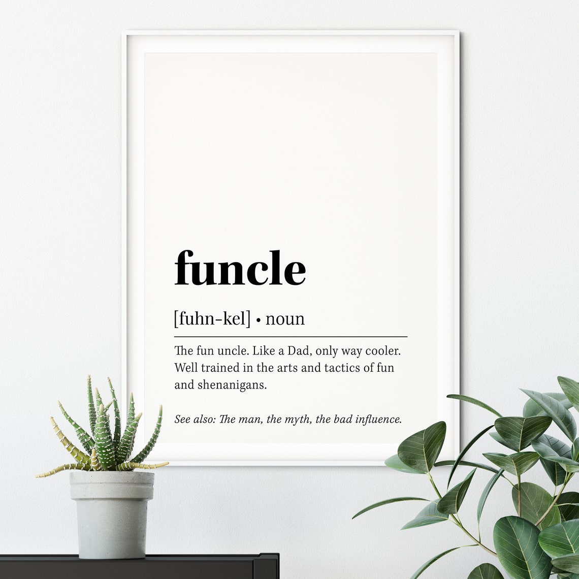 Funcle Definition Funny Uncle Quote Dictionary Style Gift Poster - Image 2