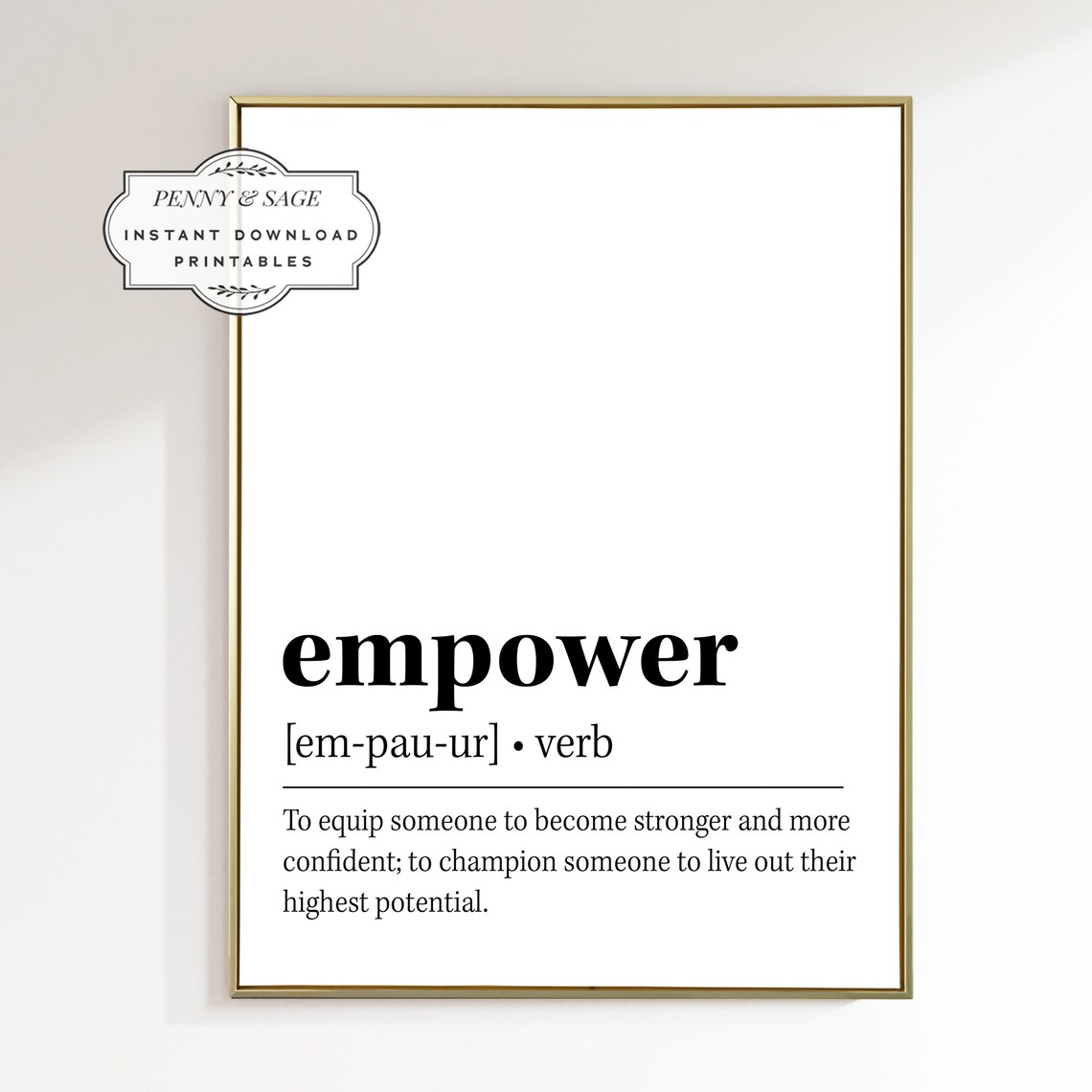 Empower Definition Inspirational Quote Poster For Women Wall Decor Gift - Image 2