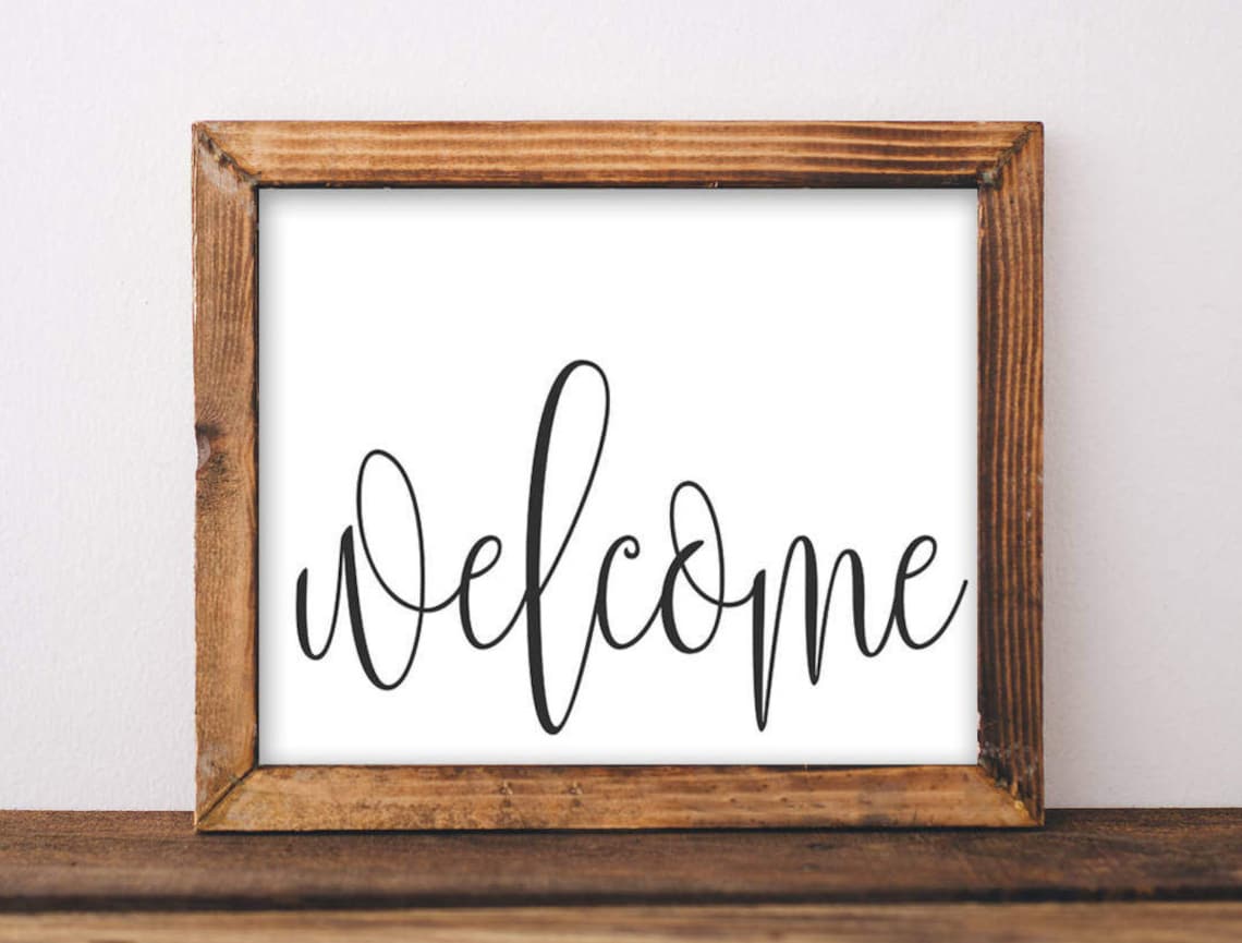 Welcome Rustic Farmhouse Quote Art Print
