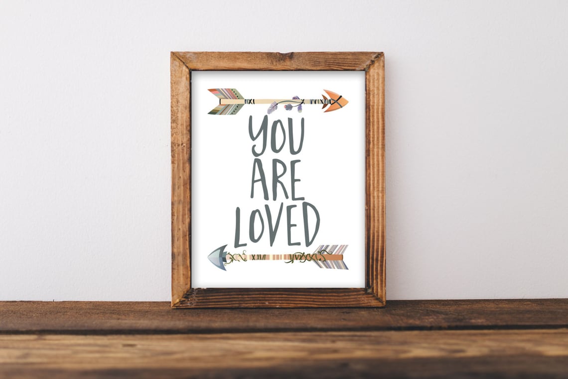 Tribal Nursery You Are Loved Quote Art Print