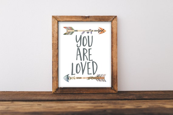 Tribal Nursery You Are Loved Quote Art Print