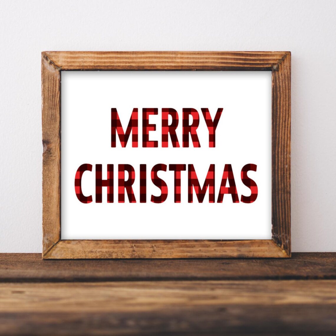 Buffalo Check Merry Christmas Plaid Art Print