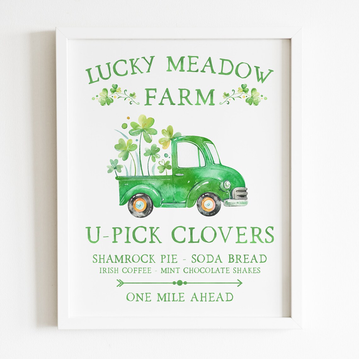 St Patricks Day Clover Truck Sign, Farmhouse Art Print - Image 5