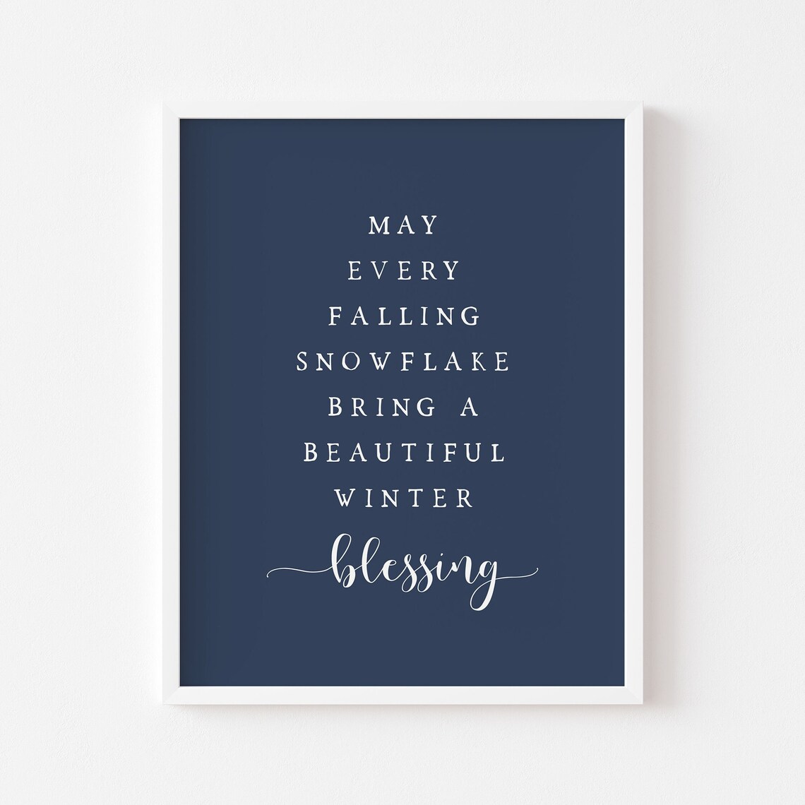 Winter Blessing Quote Minimalist Christmas Art Print - Image 3