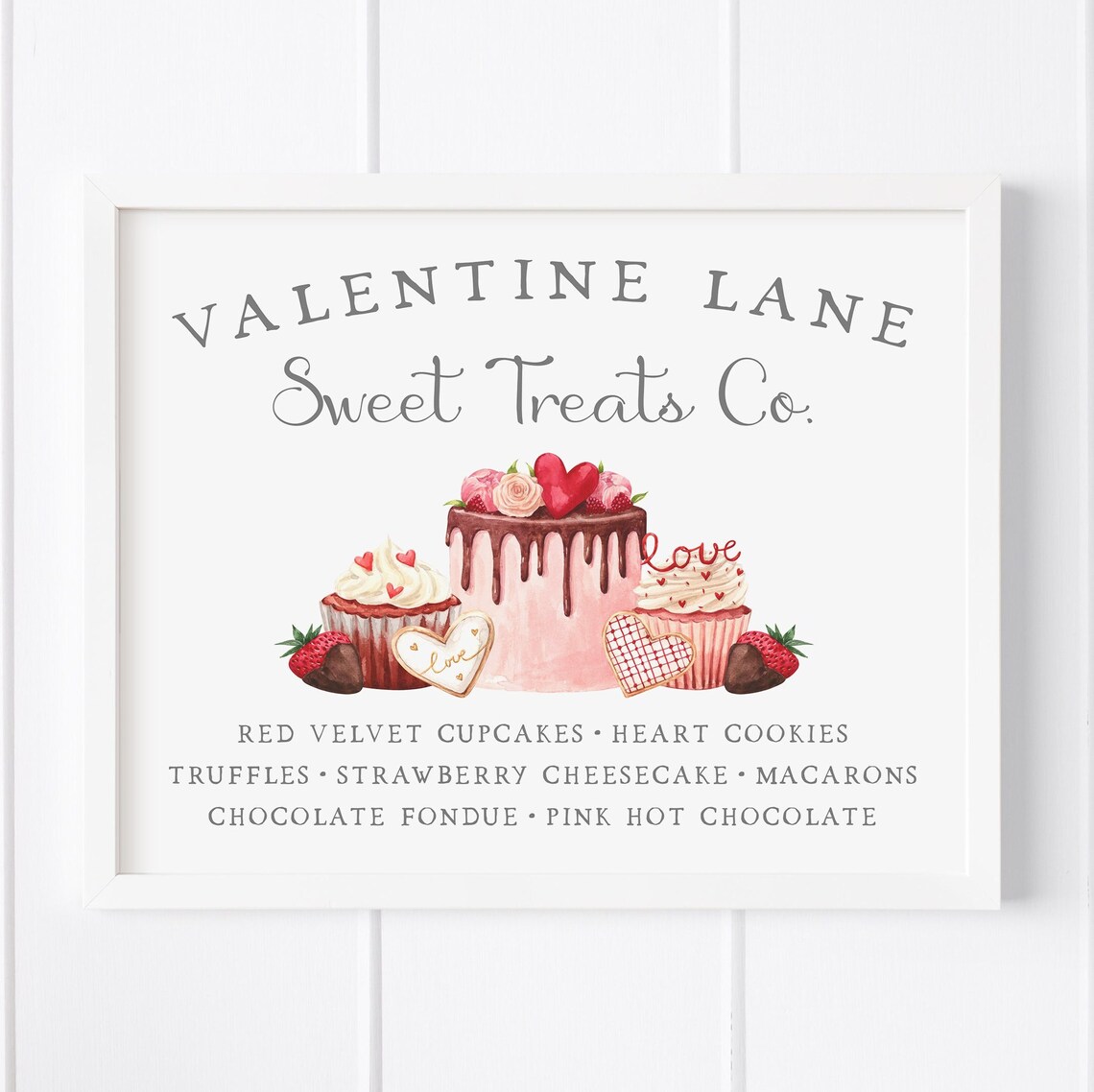 Valentines Day Nostalgic Bakery Sign Art Print - Image 5