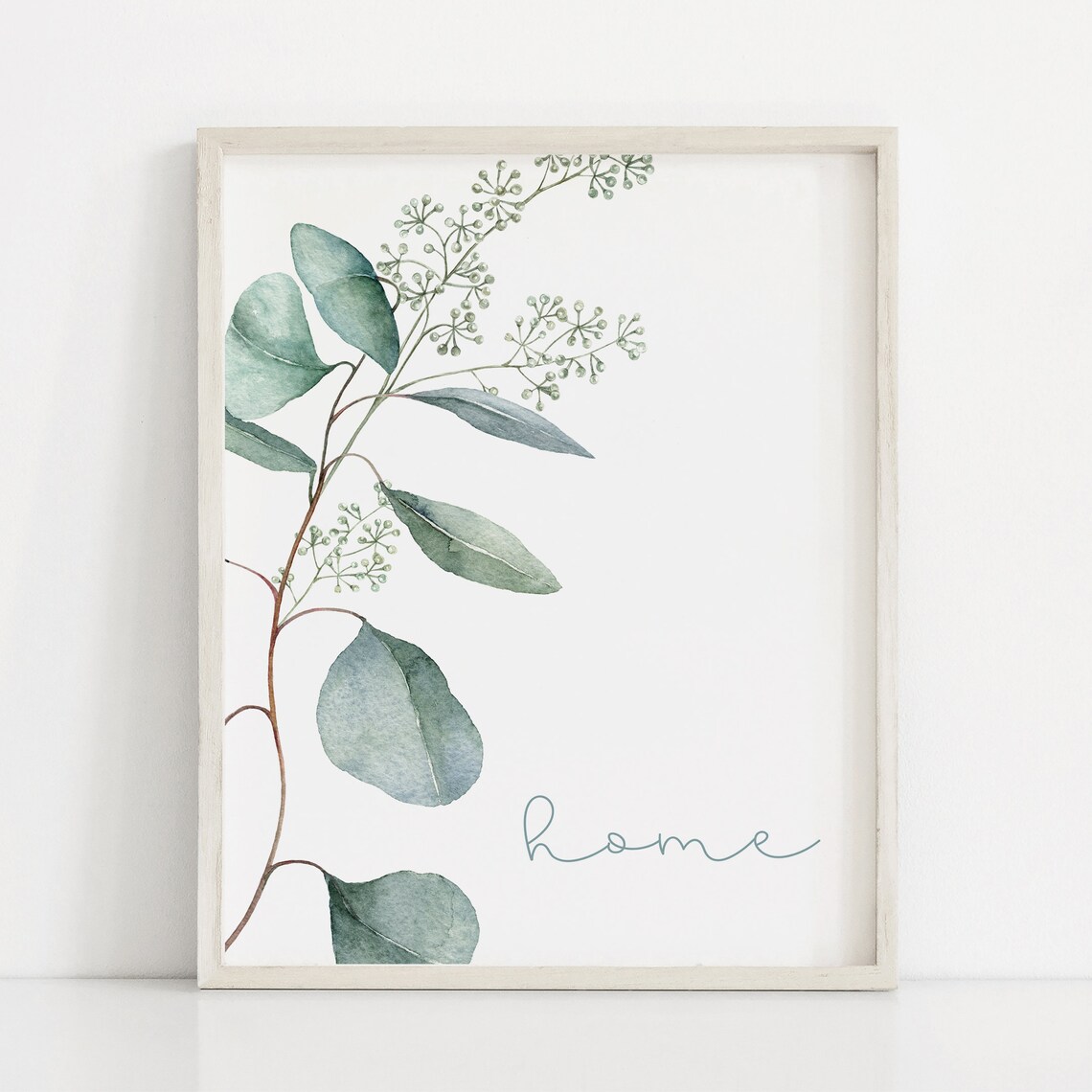 Home Watercolor Eucalyptus Art Print, Minimalist Botanical - Image 4