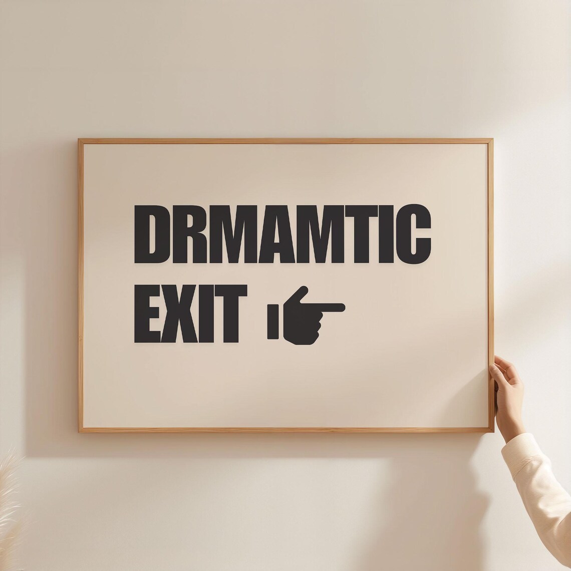 Funny Black Dramatic Exit Print Retro Wall Art Mid Century Hand Painted Landscape Decor For Hallway Home